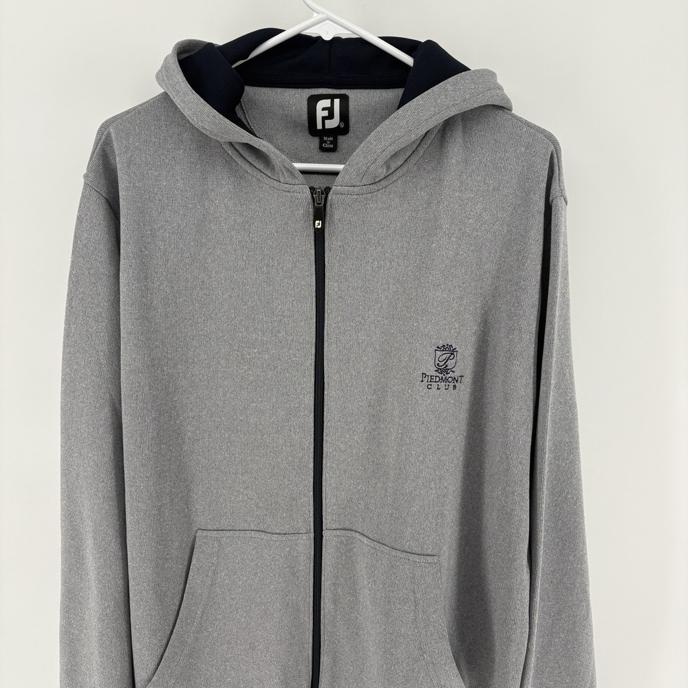 FootJoy Piedmont Club Mens XL Gray Full Zip Hoodie Performance Golf Jacket